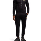 Tuta con chiusura zip basic in felpa nero