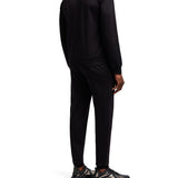 Tuta con chiusura zip basic in felpa nero