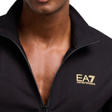 Tuta con chiusura zip basic in felpa nero