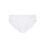 Slip mare in lycra bianco/argento
