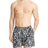 Boxer mare logo graffiti allover nero multi