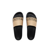 Ciabatta fascia logo pvc nero/oro