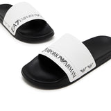 Ciabatta fascia logo pvc nero/bianco