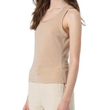Top aderente con lurex oro
