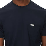 T-shirt maniche corte con tasca e piccolo logo blu