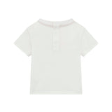 T-shirt neonato con stampa logo university in cotone bianco