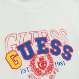 T-shirt neonato con stampa logo university in cotone bianco