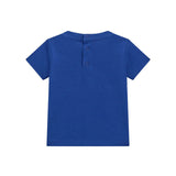 T-shirt neonato con stampa logo university in cotone blu maya