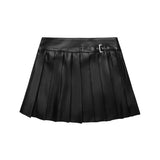 Minigonna in ecopelle nero
