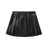 Minigonna in ecopelle nero