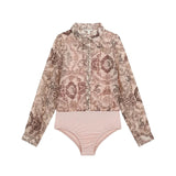 Camicia cerimonia in chiffon rosa multi