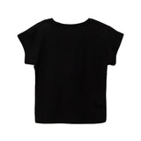 T-shirt smanicata con stampa logo nero
