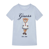 T-shirt stampa teddy celeste
