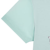 T-shirt stampa loogo triangolo celeste