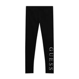Leggings con logo glitter nero