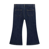 Jeans neonata a zampa in denim scuro