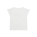 T-shirt stampa con paillettes bianco