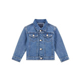 Giubbotto di jeans con ricamato posteriore denim chiaro