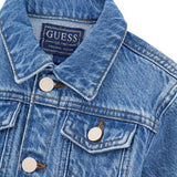 Giubbotto di jeans con ricamato posteriore denim chiaro