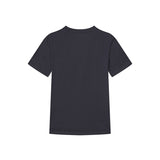 T-shirt stampa logo effetto brush blu