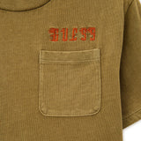 T-shirt over con taschino sul petto e logo ricamo militare