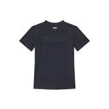 T-shirt logo tono su tono in cotone blu notte