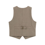 Gilet microrighe ceremony beige