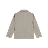 Giacca monopetto microrighe ceremony beige