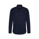 Camicia Sunset cotone con logo ricamato sul petto blu