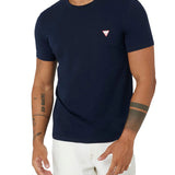 T-shirt basic logo frontale blu