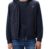 Giubbino impermeabile con zip blu