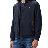Giubbino impermeabile con zip blu