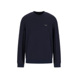 Felpa girocollo tessuto tecnico stretch blu