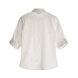 Camicia maniche lunghe in cotone stretch bianco