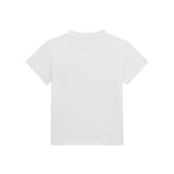 T-shirt logo ricamo teddy in cotone bianco
