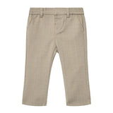 Completo cerimonia neonato camicia, finto gilet e pantalone beige