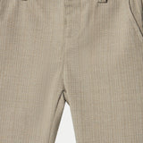 Completo cerimonia neonato camicia, finto gilet e pantalone beige