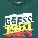 T-shirt stampa multilogo color verde