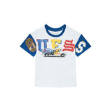 T-shirt oversize stampa logo auto bianco