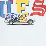 T-shirt oversize stampa logo auto bianco