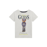 T-shirt stampa teddy california bianco