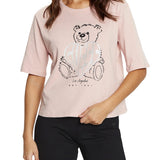 T-shirt Boxy Rhinestone rosa