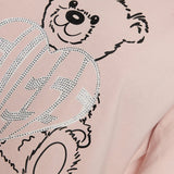 T-shirt Boxy Rhinestone rosa