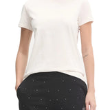 T-shirt manica corta Rhinestone bianco