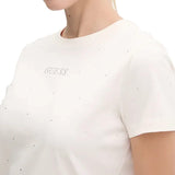 T-shirt manica corta Rhinestone bianco