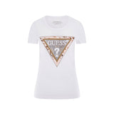 T-shirt cheeta logo triangle bianco