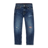 Jeans Skater junior con strappi colorati denim scuro