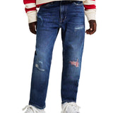 Jeans Skater junior con strappi colorati denim scuro