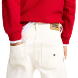 Pantalone relaxed modello skater denim ecrù