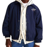 Giacca con bottoni con logo ricamato blu